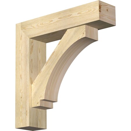 Ekena Millwork Imperial Block Rough Sawn Bracket w/ Offset Brace, Douglas Fir, 8"W x 34"D x 34"H BKT0806X34X34IMP05RDF